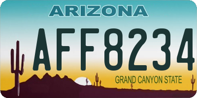 AZ license plate AFF8234