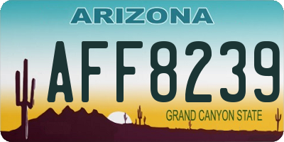 AZ license plate AFF8239