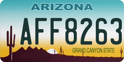 AZ license plate AFF8263