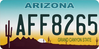AZ license plate AFF8265