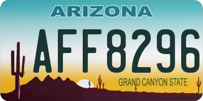 AZ license plate AFF8296