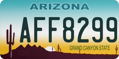 AZ license plate AFF8299