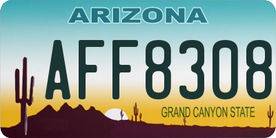 AZ license plate AFF8308