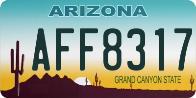 AZ license plate AFF8317