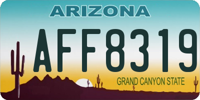 AZ license plate AFF8319
