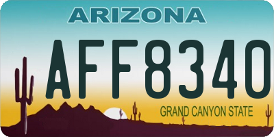 AZ license plate AFF8340