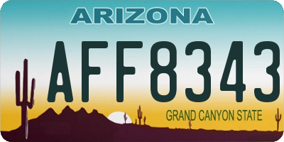 AZ license plate AFF8343