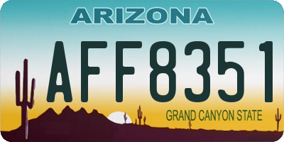 AZ license plate AFF8351