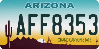 AZ license plate AFF8353