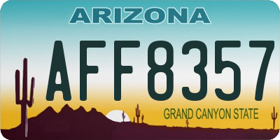 AZ license plate AFF8357