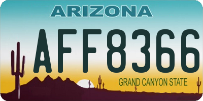 AZ license plate AFF8366