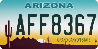 AZ license plate AFF8367