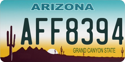 AZ license plate AFF8394