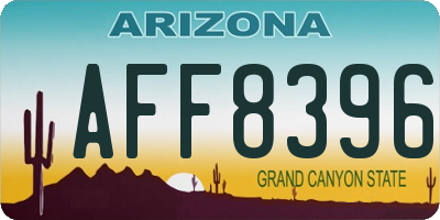 AZ license plate AFF8396