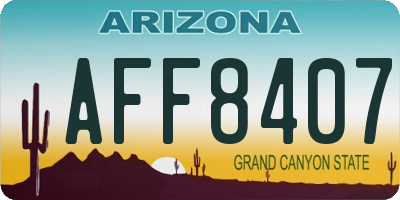 AZ license plate AFF8407