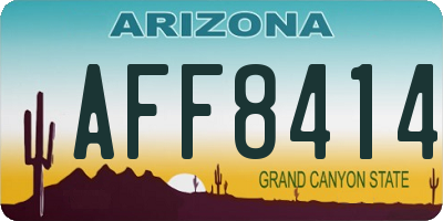 AZ license plate AFF8414