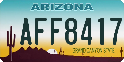 AZ license plate AFF8417