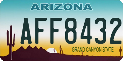 AZ license plate AFF8432