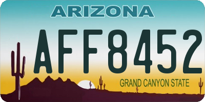 AZ license plate AFF8452