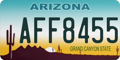 AZ license plate AFF8455