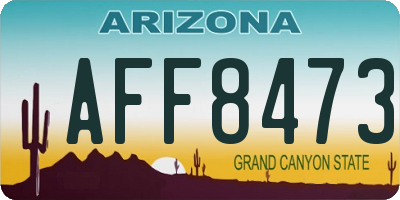 AZ license plate AFF8473
