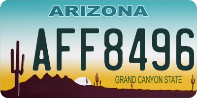 AZ license plate AFF8496
