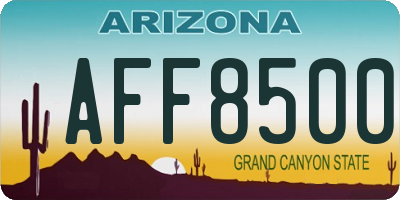 AZ license plate AFF8500