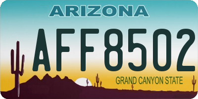 AZ license plate AFF8502