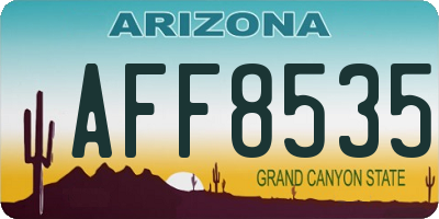 AZ license plate AFF8535