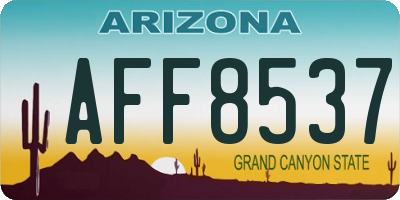 AZ license plate AFF8537