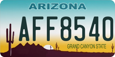 AZ license plate AFF8540