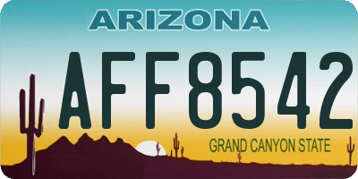 AZ license plate AFF8542