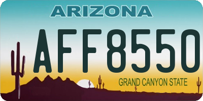 AZ license plate AFF8550