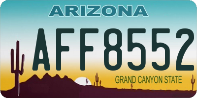 AZ license plate AFF8552