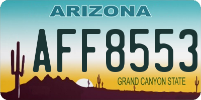 AZ license plate AFF8553