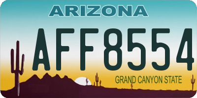 AZ license plate AFF8554
