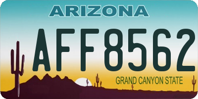 AZ license plate AFF8562