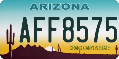 AZ license plate AFF8575