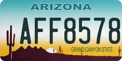 AZ license plate AFF8578