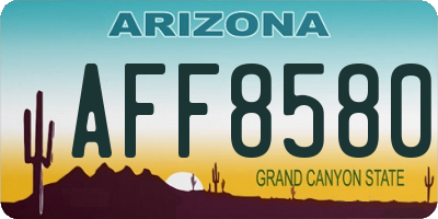 AZ license plate AFF8580