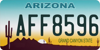 AZ license plate AFF8596