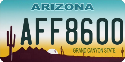 AZ license plate AFF8600