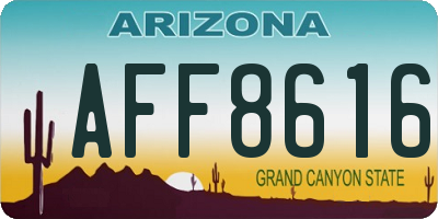 AZ license plate AFF8616
