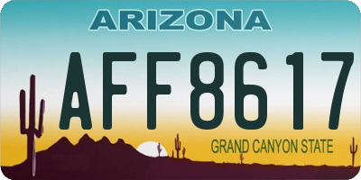 AZ license plate AFF8617
