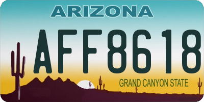 AZ license plate AFF8618