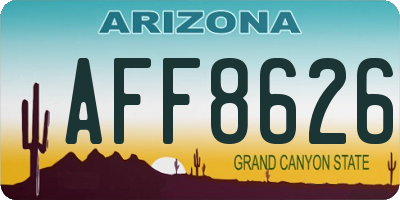 AZ license plate AFF8626