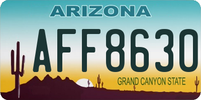 AZ license plate AFF8630