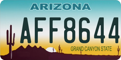 AZ license plate AFF8644