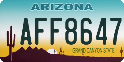 AZ license plate AFF8647