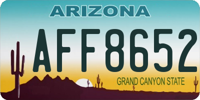 AZ license plate AFF8652
